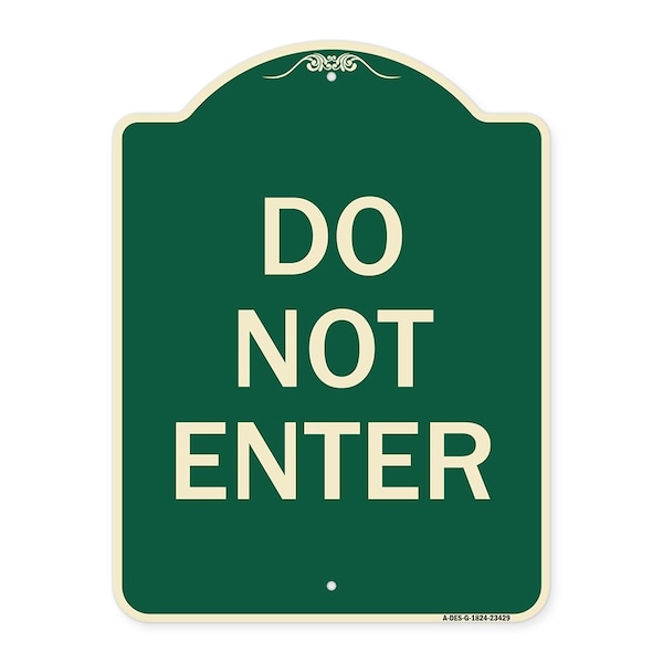 Parking Lot Do Not Enter Heavy-Gauge Aluminum Architectural Sign, 24" x 18", G-1824-23429